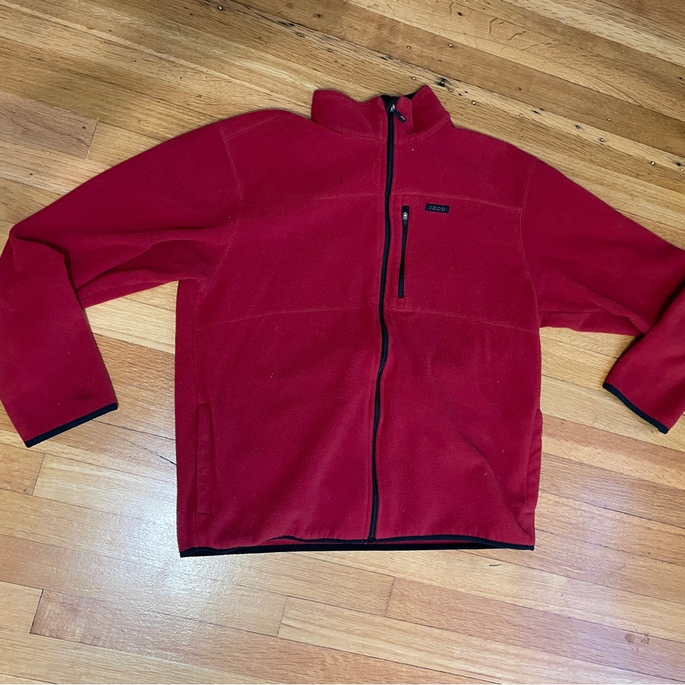 Izod Red and Black Fleece Jacket